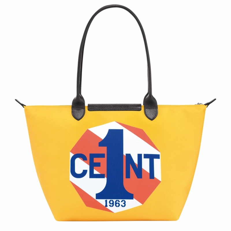 Yellow Longchamp Longchamp X Robert Indiana L Women's Shoulder Bags